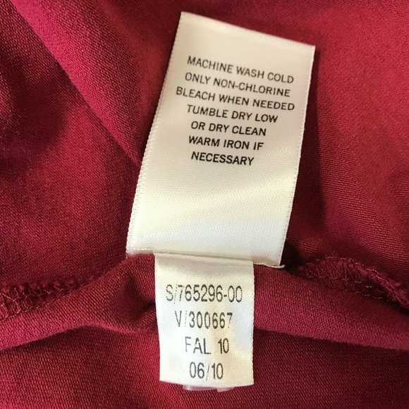 Banana Republic Womens Sleeveless V Neck Ruffle Knit Maroon A Line Dress Size PM - Picture 7 of 7